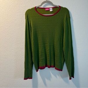 Women’s Pappagallo green cable knit pullover sweater size 2X